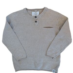 Zara Beige Knit Sweater with Buttons